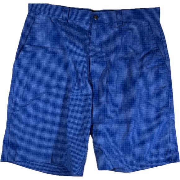 Callaway Golf Blue Micro Check Golf Shorts Men 36 Performance Casual Lightweight - Picture 1 of 7